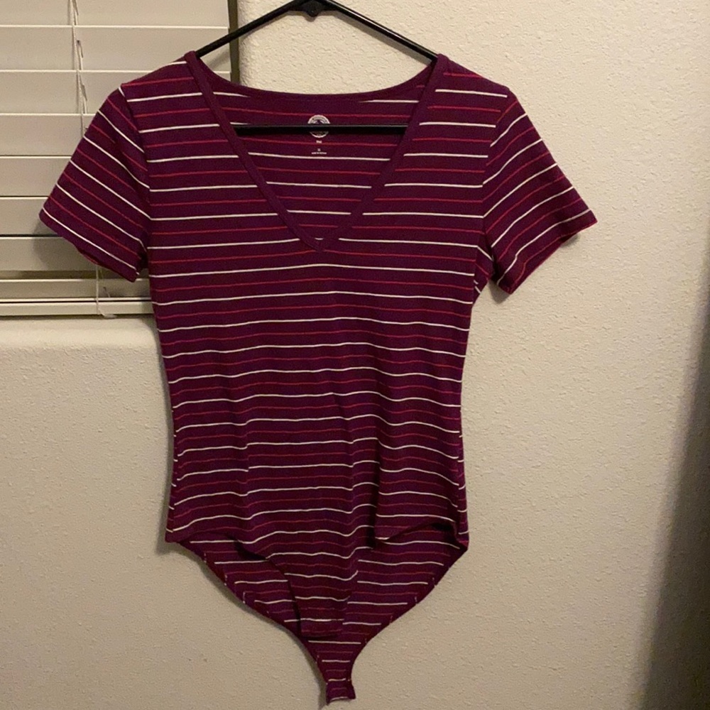 SO purple striped onesie